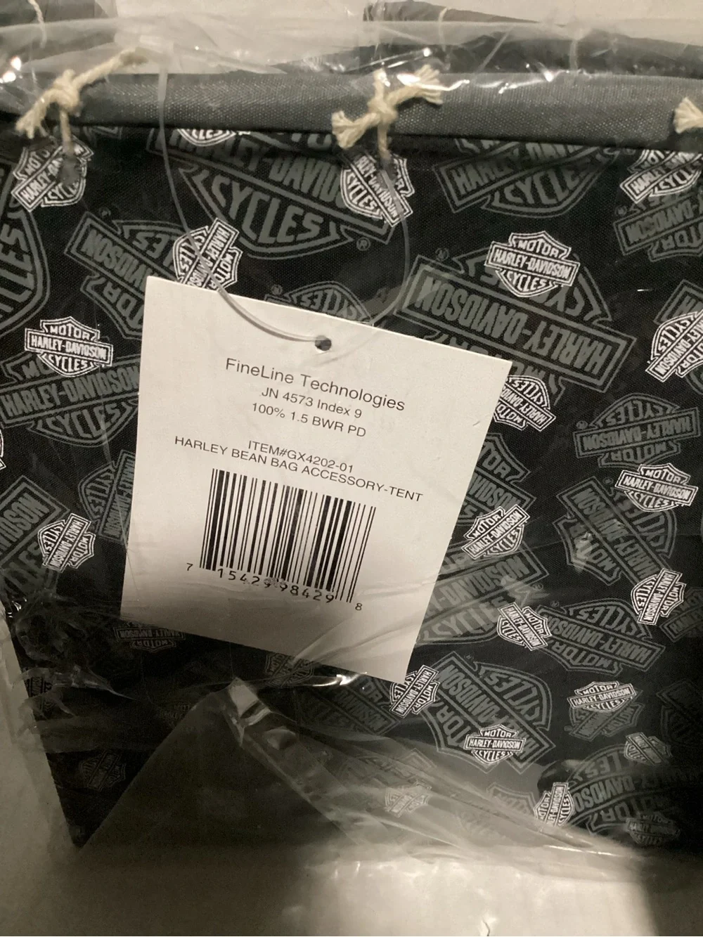 Harley-Davidson Black Patterned Fabric bean bag tent Storage Bins (Set of 5)